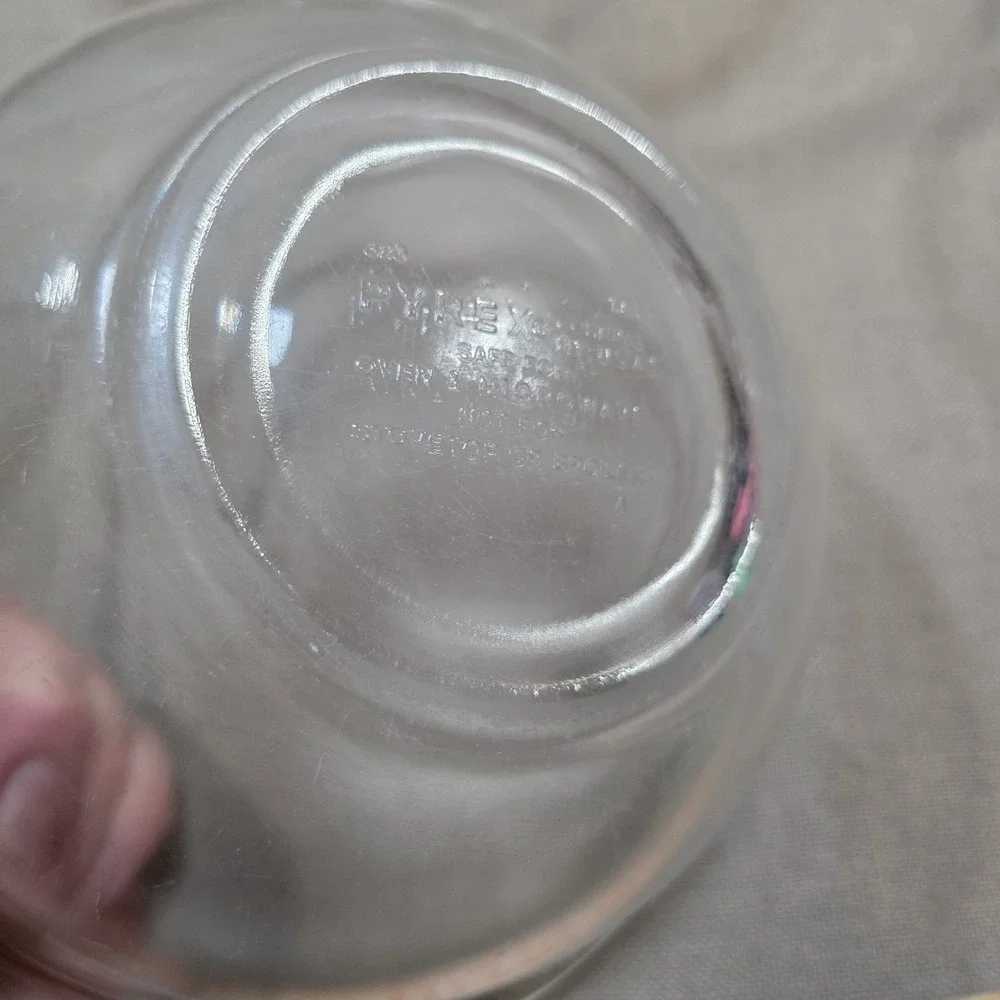 Vintage Set of 3 PYREX Clear Glass Mixing Nesting Bowls #322, #323, #325